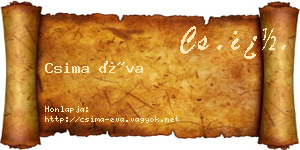 Csima Éva névjegykártya
