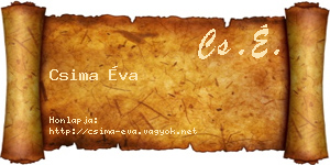 Csima Éva névjegykártya